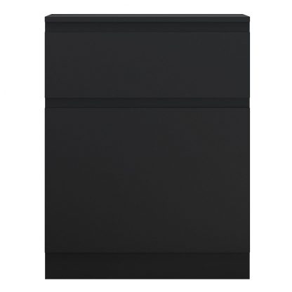 Stora Modern 1 Door 1 Drawer Multi-Storage Unit - Matt Black - Image 2