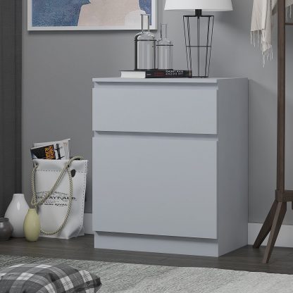 Stora Modern 1 Door 1 Drawer Multi-Storage Unit - Matt Grey - Image 6