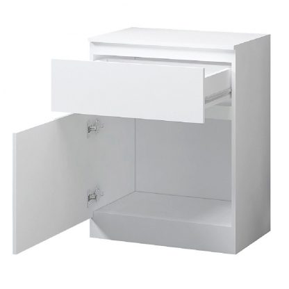Stora Modern 1 Door 1 Drawer Storage Cabinet Matt White - Image 3