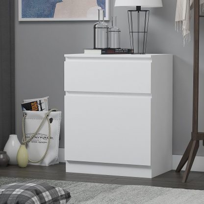 Stora Modern 1 Door 1 Drawer Storage Cabinet Matt White - Image 4