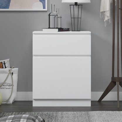 Stora Modern 1 Door 1 Drawer Storage Cabinet Matt White - Image 5