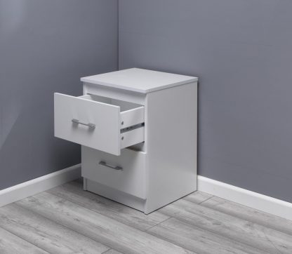 Tromso 2 Drawer Bedside Cabinet - Matt White - Image 2