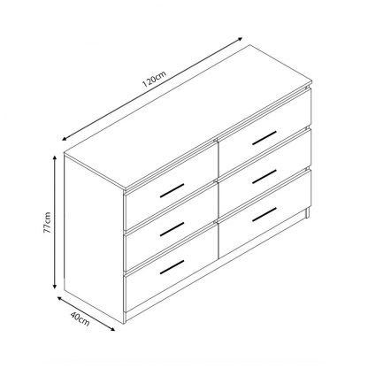 Tromso 6 Drawer Chest - Matt Grey - Image 4
