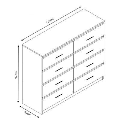 Tromso 8 Drawer Chest - Matt Black - Image 4