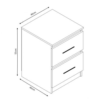 Tromso 2 Drawer Bedside Cabinet - Matt White - Image 5
