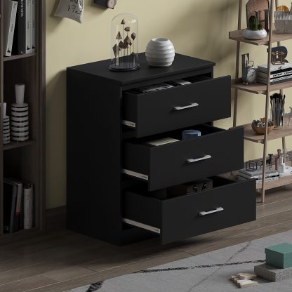 Tromso 3 Drawer Chest - Matt Black - Image 3