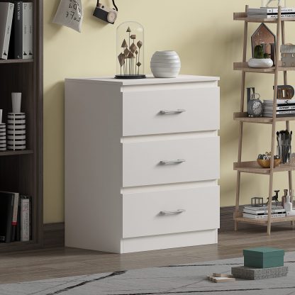 Tromso 3 Drawer Chest - Matt White