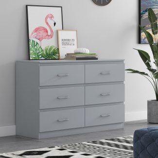 Tromso 6 Drawer Chest - Matt Grey
