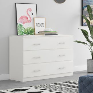 Tromso 6 Drawer Chest - Matt White