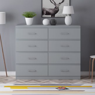 Tromso 8 Drawer Chest - Matt Grey