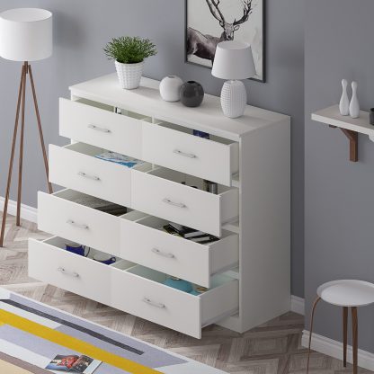 Tromso 8 Drawer Chest - Matt White - Image 3