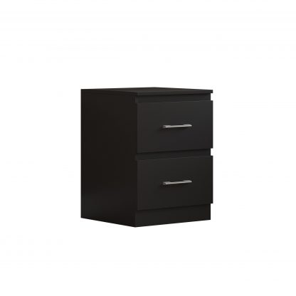 Tromso 2 Drawer Bedside Cabinet - Matt Black - Image 5