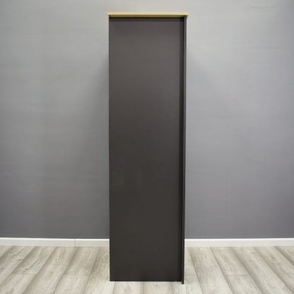 Westbury Traditional 2 Door Wardrobe - Dark Grey & Light Oak - Image 4