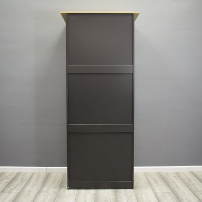 Westbury Traditional 2 Door Wardrobe - Dark Grey & Light Oak - Image 5