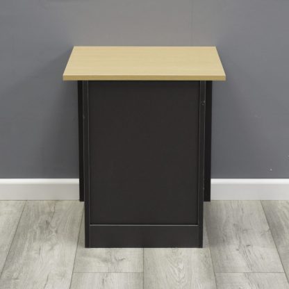 Westbury 2 Drawer Bedside Cabinet - Dark Grey & Light Oak - Image 6