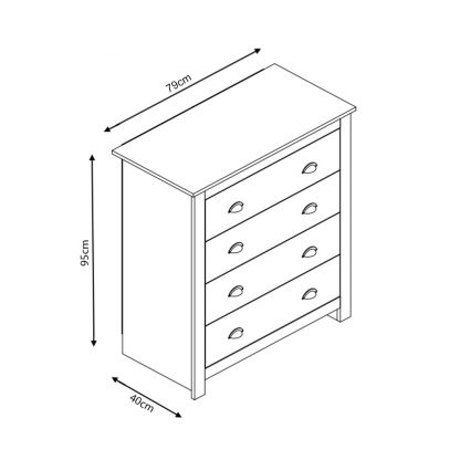 Westbury Traditional 4 Drawer Chest of Drawers - Dark Grey & Light Oak - Image 2