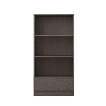 Stora Office Rustic Oak Bookcase. 3 Open Shelves. Bottom Drawer. 120cm tall. - Image 2