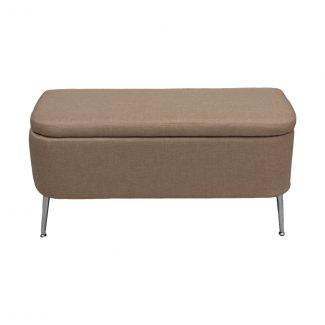 Ella Ottoman Storage Box Brown Flat linen Bench