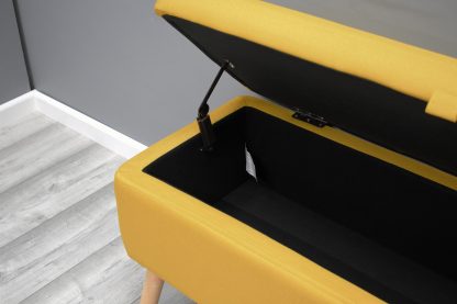 Harper Ottoman Storage Seat - Mustard Linen - Image 3