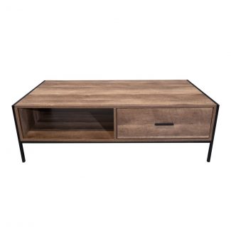 Urban Industrial Reclaimed Wood Effect Coffee Table - Black