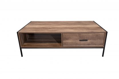 Urban Industrial Reclaimed Wood Effect Coffee Table - Black - Image 4