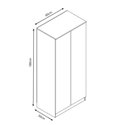 Stora Modern 2 Door Wardrobe - Rustic Oak - Image 2