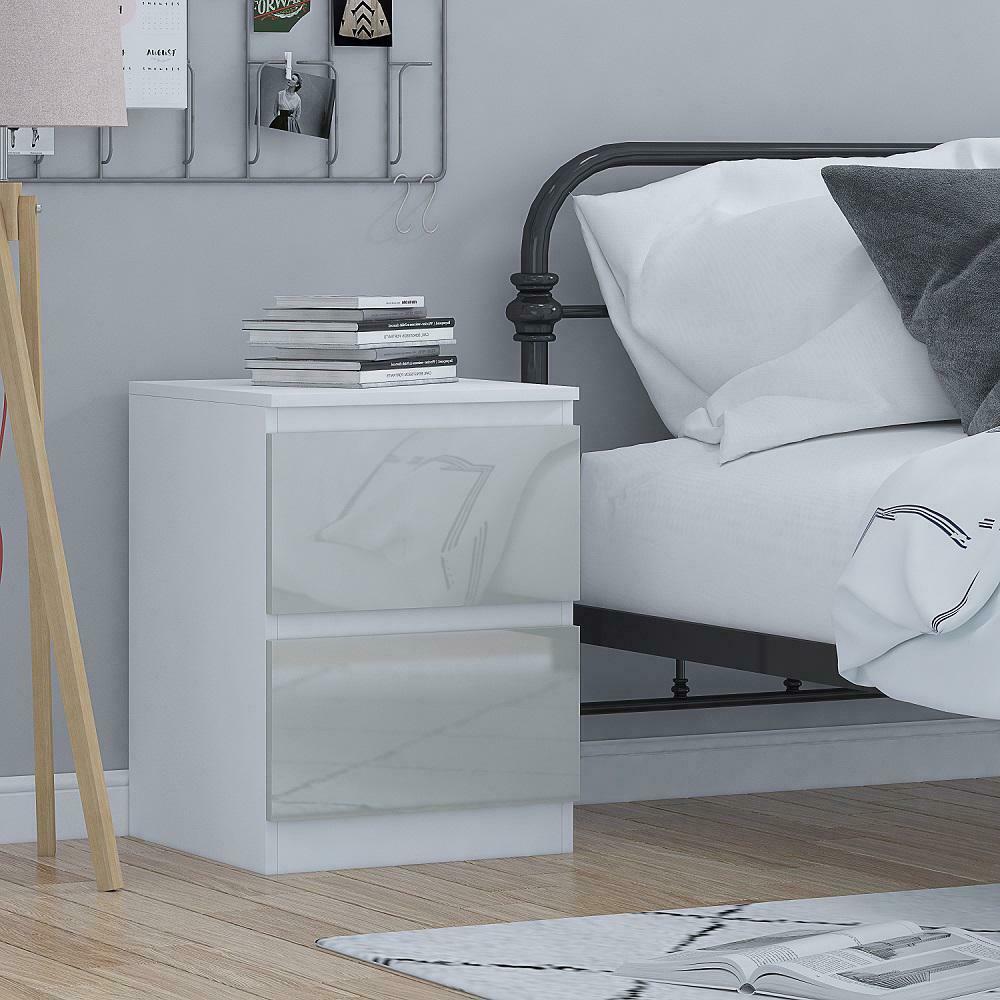 Matt white shop bedside table
