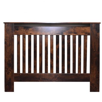 Rustic Brown Radiator Cover Grill Cabinet. Medium - Internal Width 104cm.