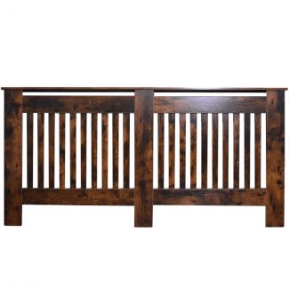 Rustic Brown Radiator Cover Grill Cabinet. Extra Large - Internal Width 164cm.