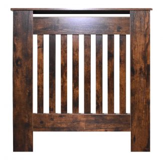 Rustic Brown Radiator Cover Grill Cabinet. Small - Internal Width 70cm.