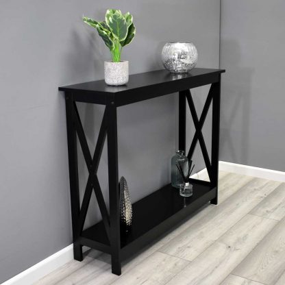 Matt Black Console Hallway Table - Image 2