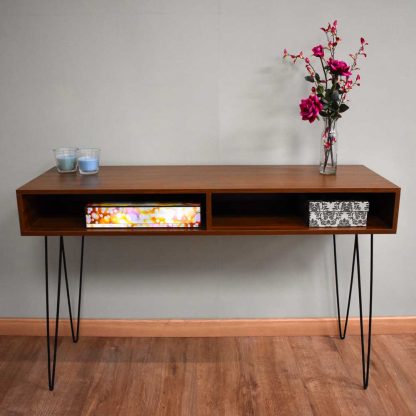 Industrial Style Console Hall Table With Metal Hairpin Legs - Image 2