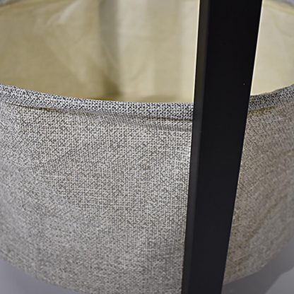 Industrial Design Side Table With Cream Fabric Storage Base - Image 5