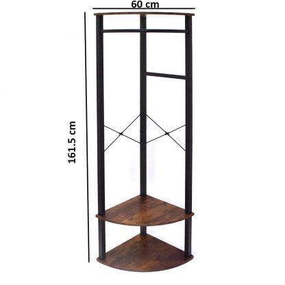 Industrial Design Corner Hallway Storage Hanging Rack - Image 7