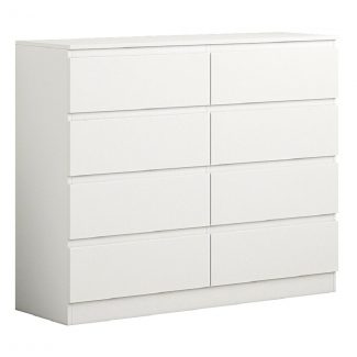 Carlton Modern 8 Drawer Chest - Matt White