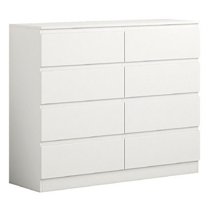 Carlton Modern 8 Drawer Chest - Matt White