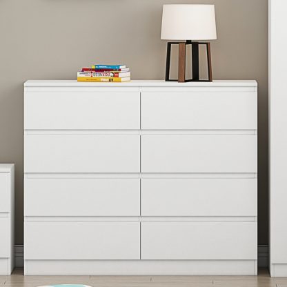 Carlton Modern 8 Drawer Chest - Matt White - Image 4