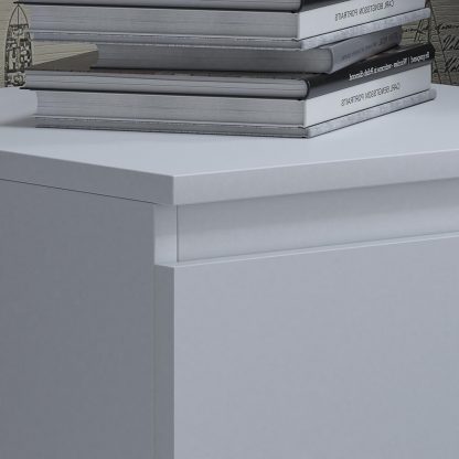 Carlton Modern Bedside Cabinet - Matt White - Image 4