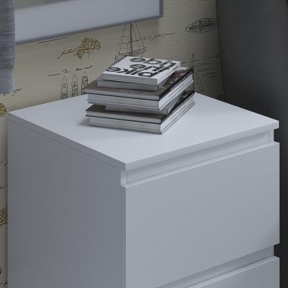 Carlton Modern Bedside Cabinet - Matt White - Image 3