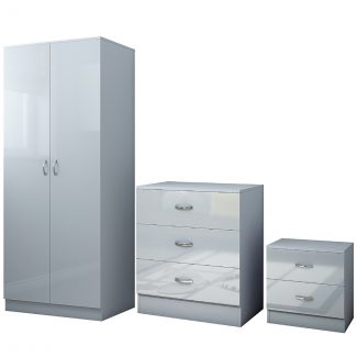 Chilton Grey Gloss 3 Piece Bedroom Set