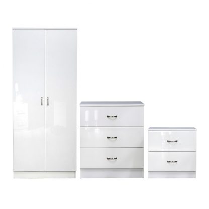 Chilton White Gloss 3 Piece Bedroom Set