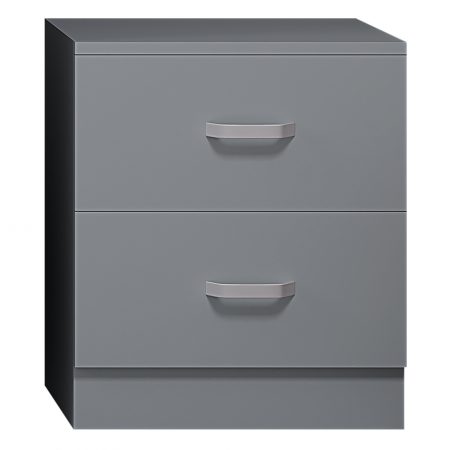 Tunis 2 Drawer Bedside Table Matt Grey - Image 3