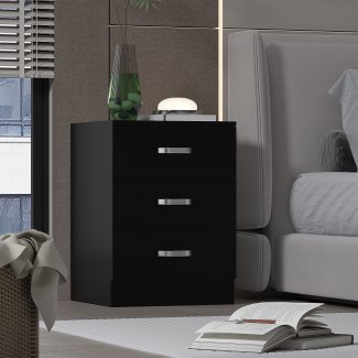 Tunis 3 Drawer Chest Of Drawers - Matt Black