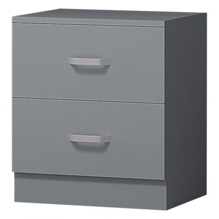 Tunis 2 Drawer Bedside Table Matt Grey - Image 4