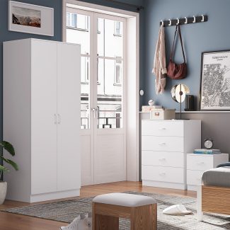 Tunis 3 Piece Bedroom Furniture Set Matt White